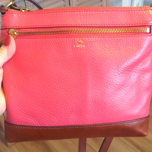 Fossil Leather Crossbody in Brown and Pink EUC BOGO SALE! - Picture 13 of 13